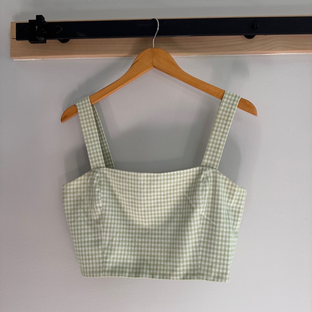 Aritzia Wilfred Cézanne Tank Green Gingham